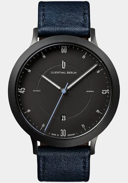 Lilienthal Zegarek Automatyczny Męski Czarny Skórzany pasek