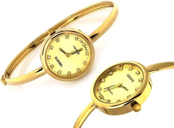 LOVRIN Złoty damski zegarek 585 na sztywnej bransoletce