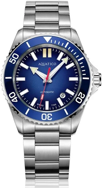 Aquatico Super Ocean zegarek nurkowy niebieska tarcza