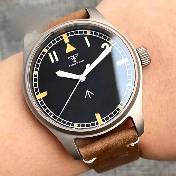 Tandorio Titanium NH35A 39mm 20bar Automatyczny zegarek nurkowy Pilot dla mężczyzn Szafirowy