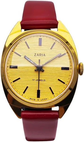 Damski pozłacany używany zegarek Zaria 2518497