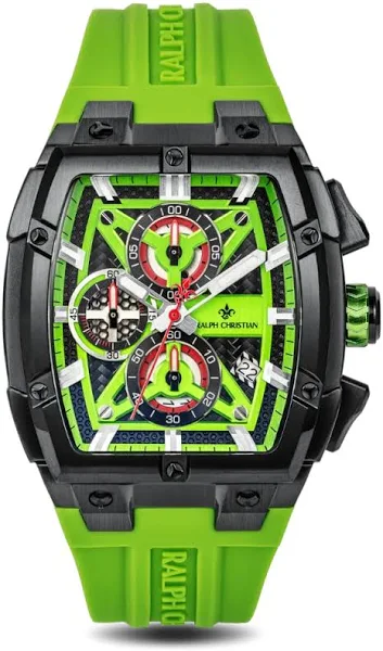 Czarny zegarek męski Ralph Christian z gumką The Polaris Chrono