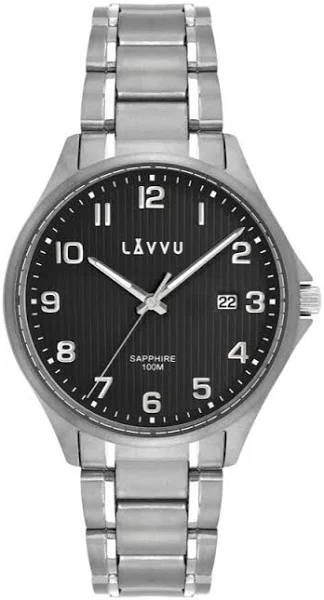 LAVVU Tytanowy zegarek ze szkłem szafirowym ​ TITANIUM LILLEHAMMER Black