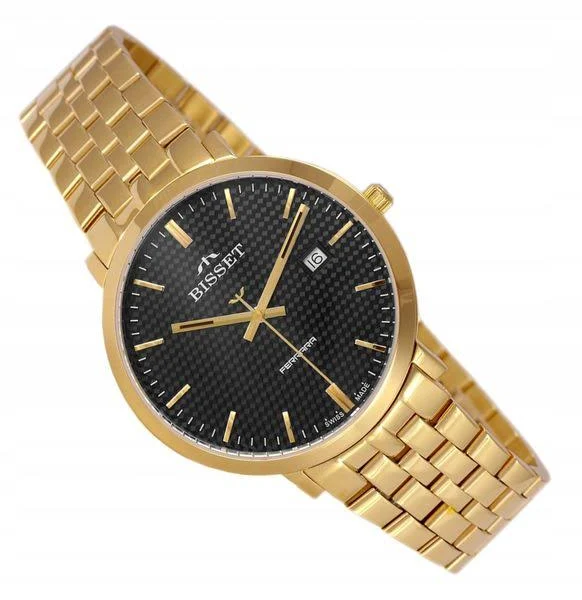 Szwajcarski Zegarek męski Bisset BIS1860 szafir data box +Grawer