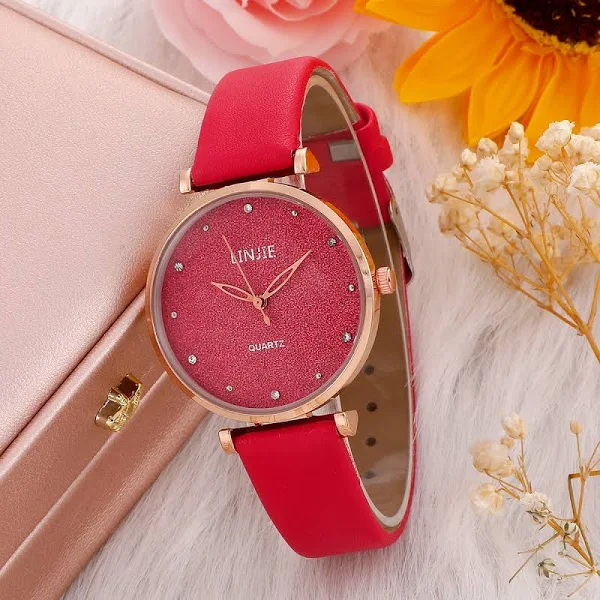 Zegarek damski z brokatową tarczą