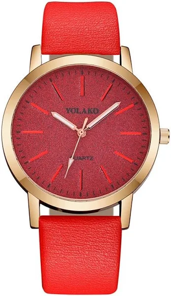 Damski minimalistyczny zegarek z brokatową tarczą