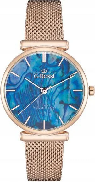 Złoty zegarek DAMSKI piękny z NIEBIESKĄ TARCZĄ modny