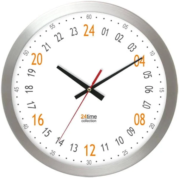 Atrix Metalowy 24-godzinny Zegar ścienny Al2412h24a T2
