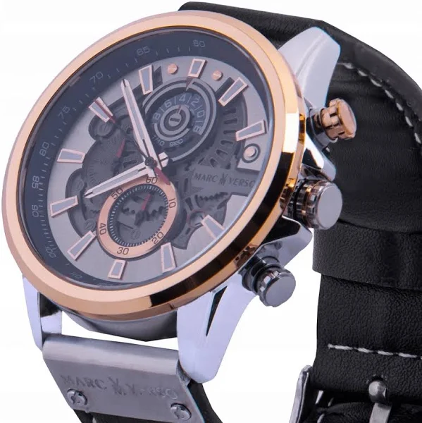 Zegarek męski Marc Verso skórzany duży Premium