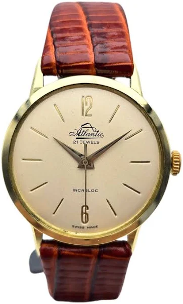 Złoty zegarek Atlantic lata 60-te 14kt