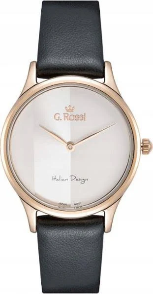 Gino Rossi CZARNY zegarek DAMSKI na SKóRZANYM pasku