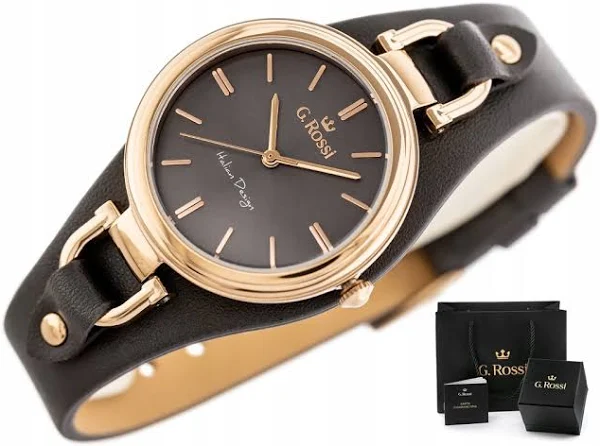Zegarek damski G. Rossi Stella +box +grawer pasek skórzany podkładka