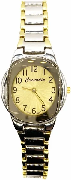 SAXO Srebrno-złoty modny damski zegarek z bransoletą Concordia CDBA34-1