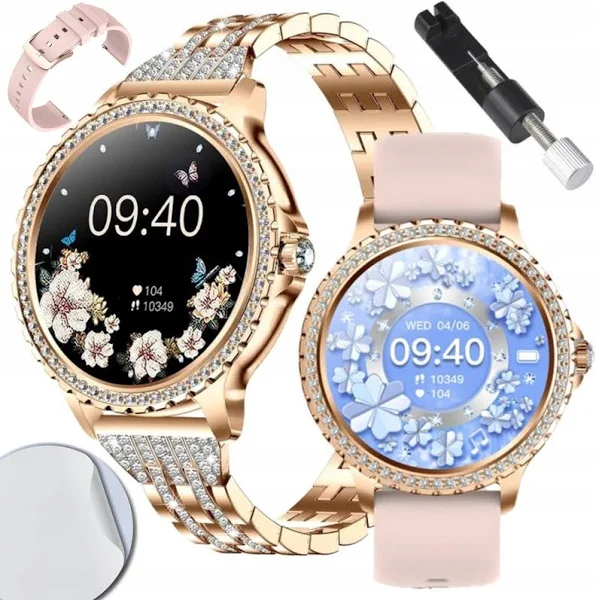 Smartwatch Damski Dla Kobiety Cyrkonie Rozmowy Powiadomienia Puls