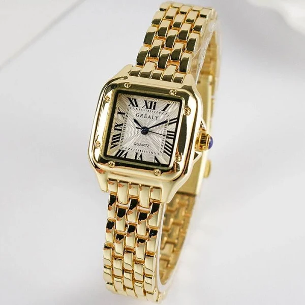 Damski klasyczny kwadratowy zegarek vintage