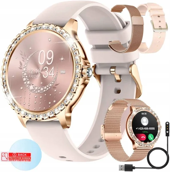 Zegarek Smartwatch Damski Kroki Rozmowy Puls Połączenia Ciśnienie Menu Pl