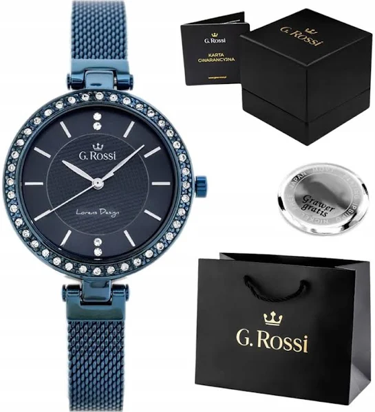 Zegarek damski G. Rossi delikatny z cyrkoniami +grawer