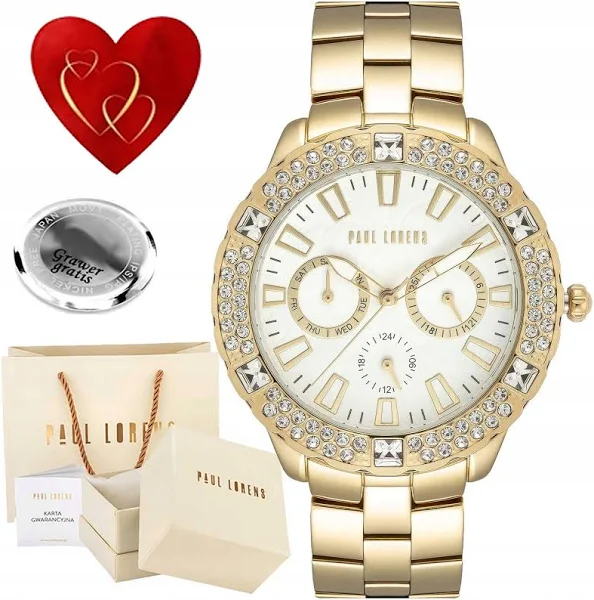 zegarek damski Paul Lorens Naomi Cyrkonie data box+GRAWER