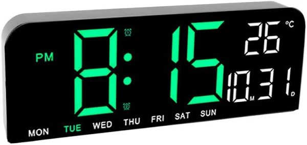 Zegar Cyfrowy Led Duży Czytelny Wyświetlacz Budzik Alarm Temperatura Data