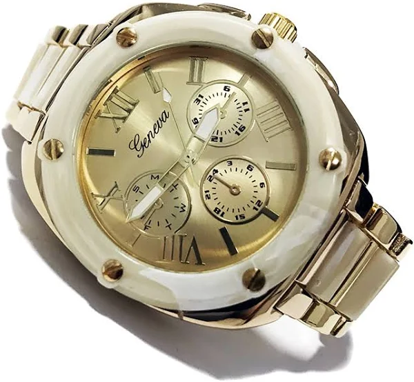 Zegarek damski Geneva analogowy bransoleta złoty