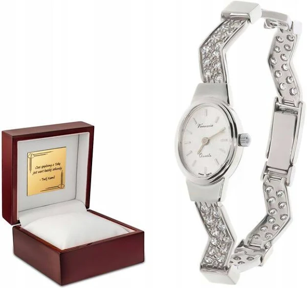 Złoty Zegarek Z Białego Złota Geneve 585