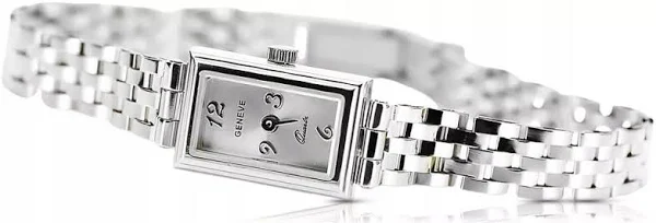 Prześliczny damski zegarek Geneve z białego 14k złota lw018w