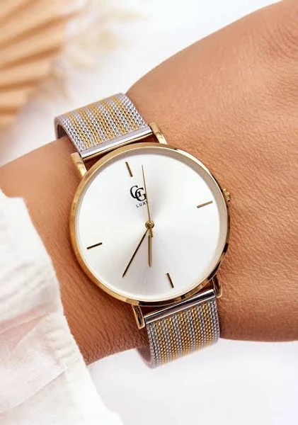 Butosklep Damski Zegarek GG Luxe Srebrno-Złoty Fiber